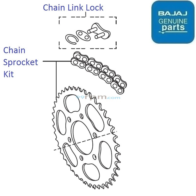 Discover 125 (2011-2014): Chain Sprocket Kit