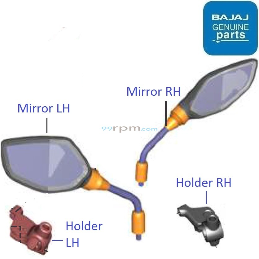 アクセサリー GAGAN mirror platina Bajaj Platina Left Side Rear View Mirror Minda / Fiem