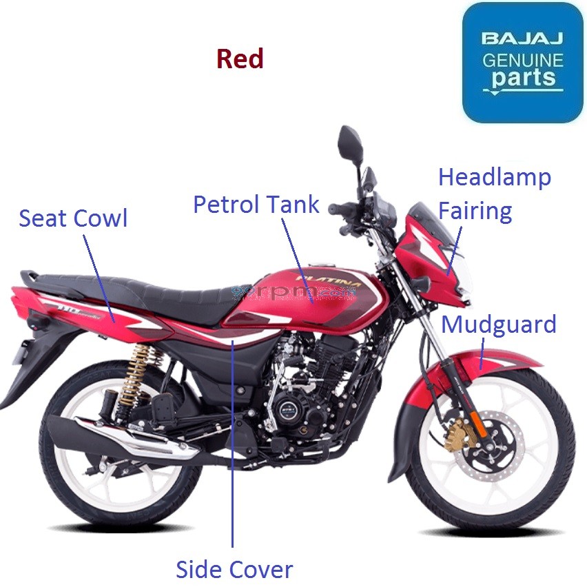 Platina 110 Disc (2021): Red Color Theme Painted Parts